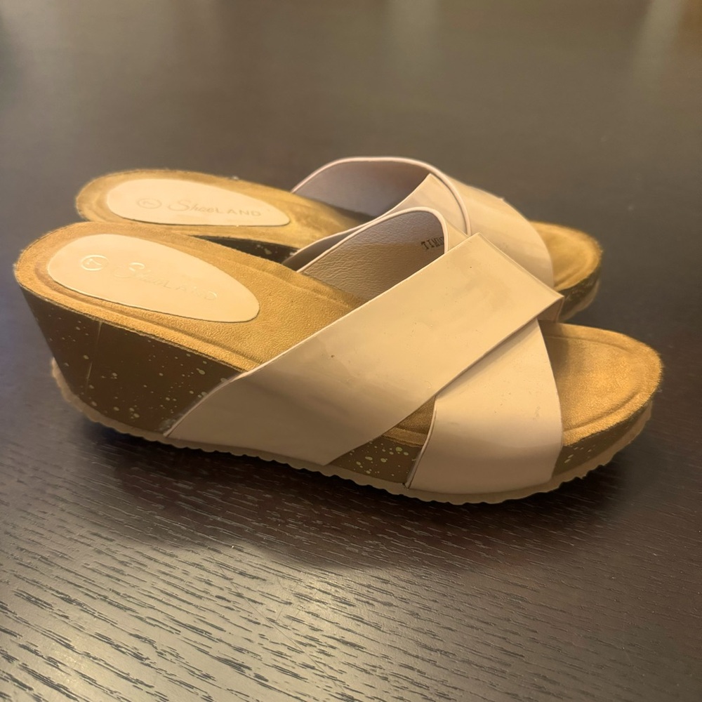 Beige Slip-on Wedges